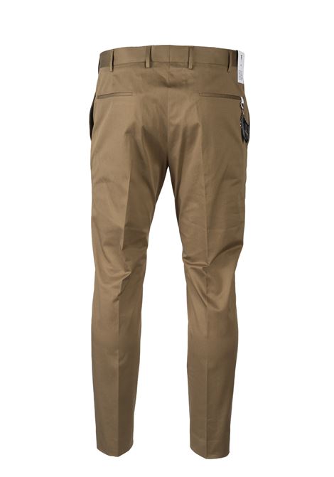 Pantaloni PT Torino Marrone Chiaro con Chiusura Occulta in Cotone ed Elastane PT TORINO | Pantaloni | CO-ASX0Z00FWD0130